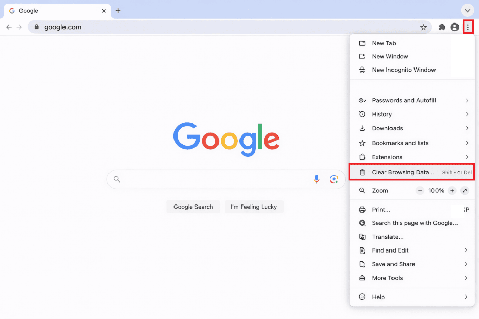 ERR_CONNECTION_RESET: How to clear browsing data